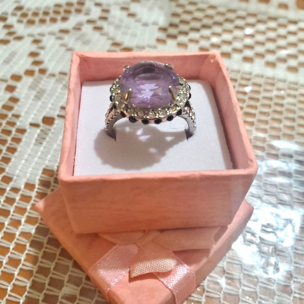β€οΈβ€οΈNEWπ AMETHYST SILVER PLATED RING - Picture 6 of 7